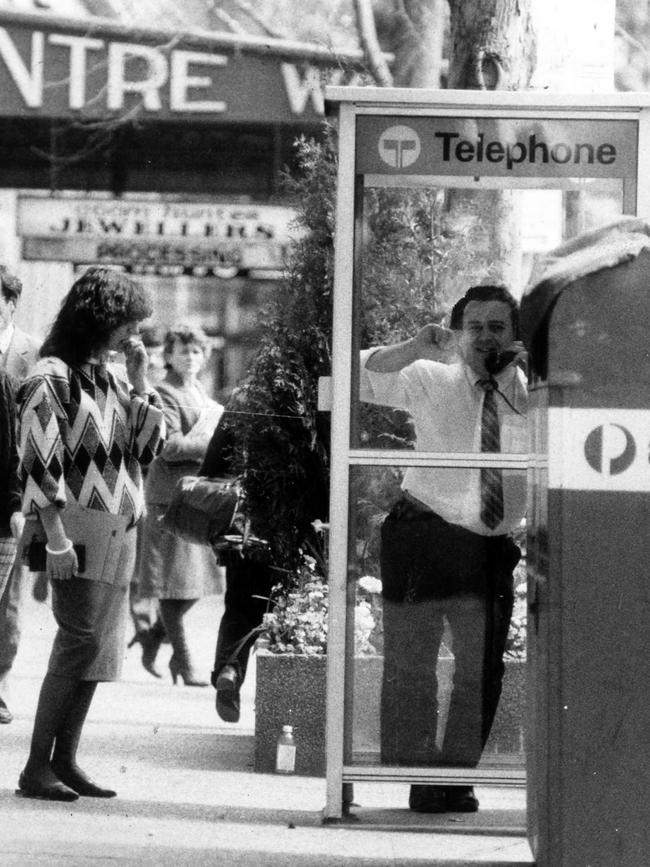 This phone box at 245 Collins St was the most used in the city in 1985,