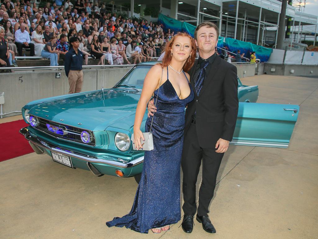 Emily Tyler and Brady Thompson at the Red Carpet arrivals at Sea World for the Pimpama SHS Formal 2023. Picture: Glenn Campbell