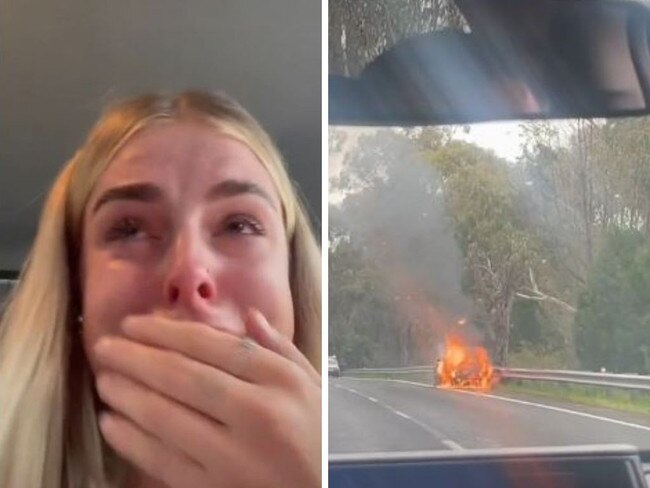 Chiara Hocking was on a remote Victorian road when she made the life saving decision to pull over and get out of her Nissan Micra.