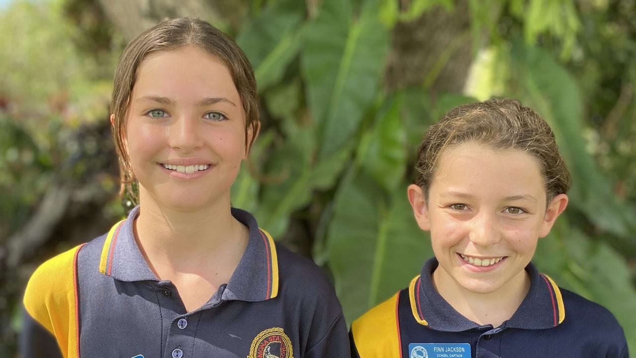 Pomona State School captains Lola Yllera and Finn Jackson