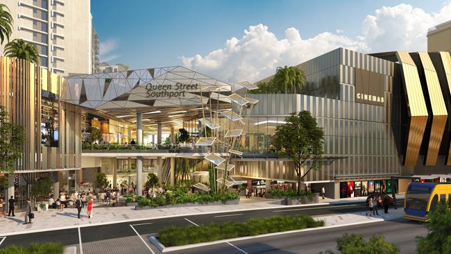 An artist's impression of the first stage of Queen Street Village, which is planned for the old Gold Coast Hospital site. Photo: Supplied