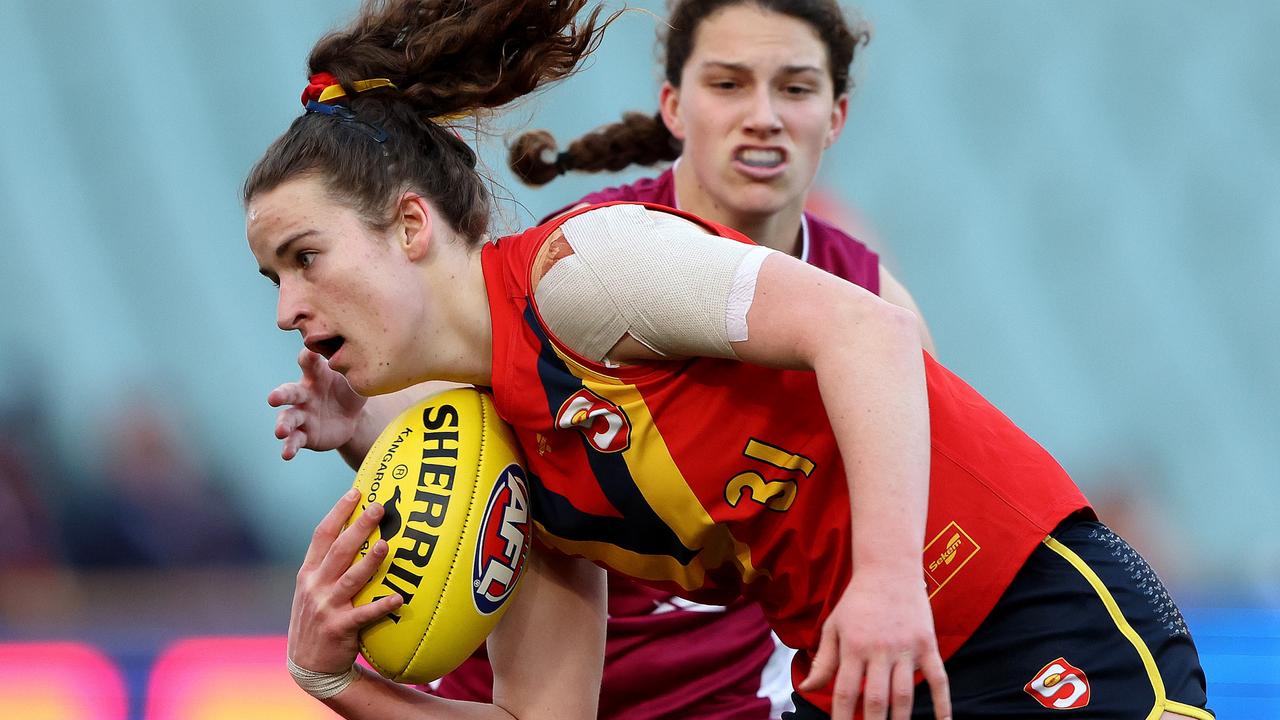 South Australian AFL talent Lauren Young has impressed since she suffered an ACL injury in 2021. (Photo by Sarah Reed/AFL Photos via Getty Images)