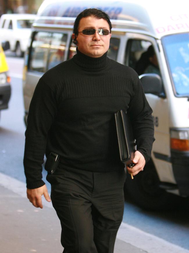 Builder Elia Elrob Boujaoude arriving at the Consumer, Trader and Tenancy Tribunal during his dispute with a different homeowner in 2007. Picture: News Corp Australia