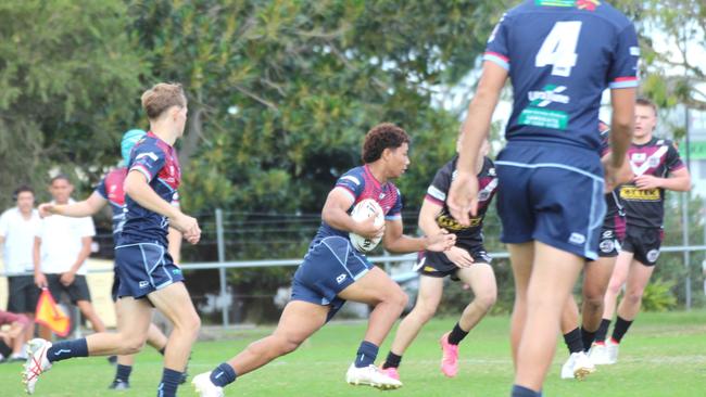 Langer Reserves round one action between Marsden SHS and Redcliffe SHS at Dolphin Oval on Wednesday May, 29, 2024.