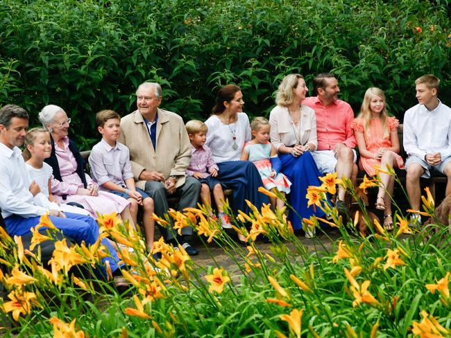 Queen Margrethe and Prince Henrik of Denmark with their children and grandchildren at Grasten Castle in Grasten, Denmark. Picture:  Getty