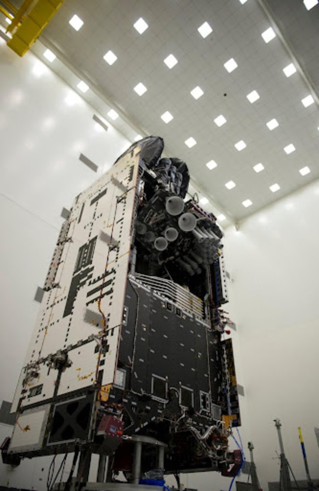 A Boeing communications satellite of the same type as Intelsat 33e. Picture: Boeing