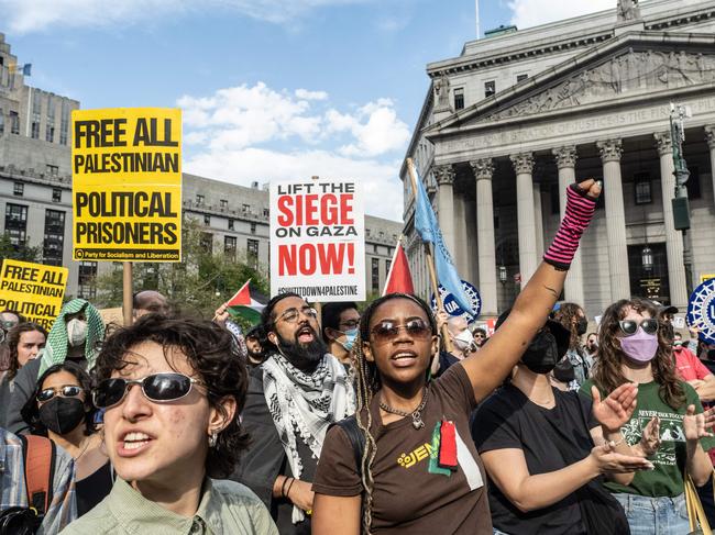 Activists gather for the annual May Day rally in Foley Square in New York City. Picture: Getty Images via AFP