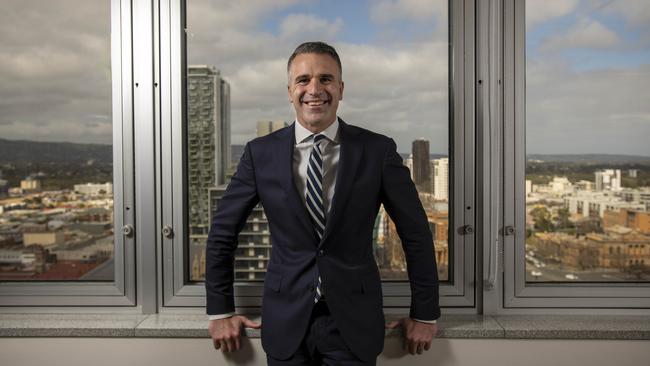 Premier Peter Malinauskas in his office at the State Administration Centre. Picture: Naomi Jellicoe
