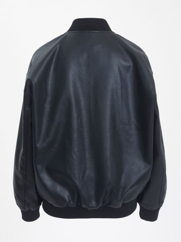 Premium Charcoal Woven Elastic Hem Bomber Jacket