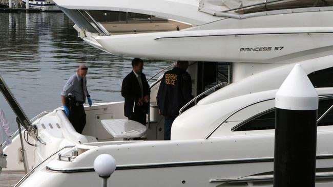 Australian Federal Police searching one of Michael Issakidis’ yachts.