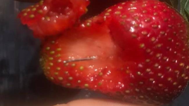 Hoani Hearne was hospitalised after swallowing a needle in a strawberry. Picture: Facebook