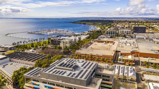 A drone photo looking east from the Cunningham Place site.