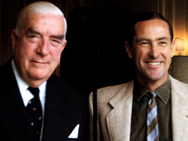 Diplomat Richard Woolcott with former prime minister Sir Robert Menzies in an undated photograph.