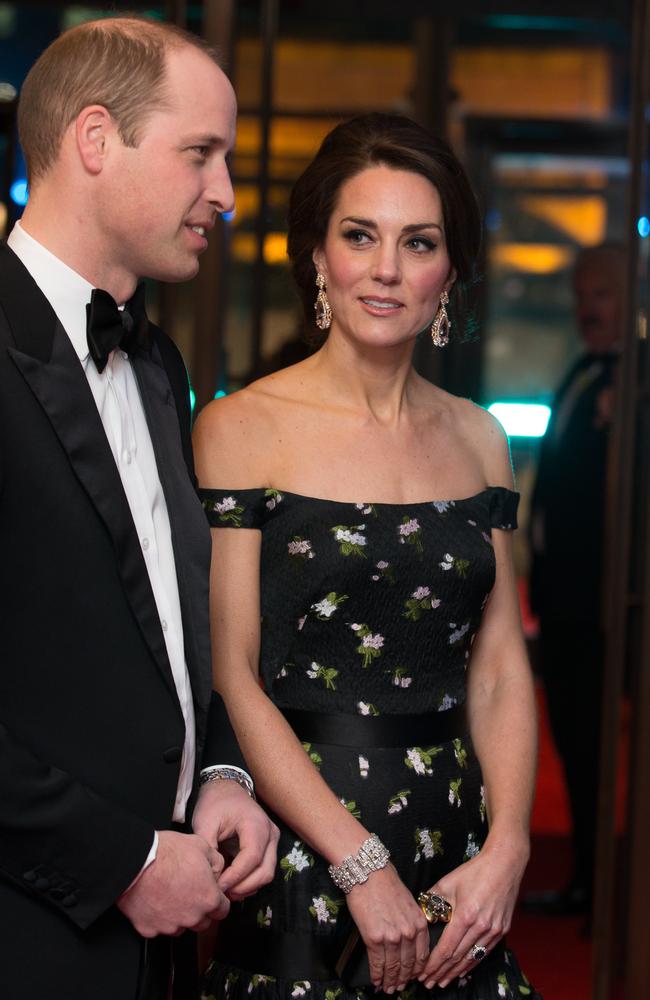 Catherine, Duchess of Cambridge and Prince William, Duke of Cambridge attend the 70th EE British Academy Film Awards (BAFTA) at Royal Albert Hall on February 12, 2017 in London, England. Picture: Getty
