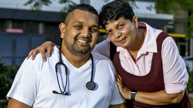 Dinesh Palipana with his proud mother Anne Palipana. Picture: Jerad Williams.