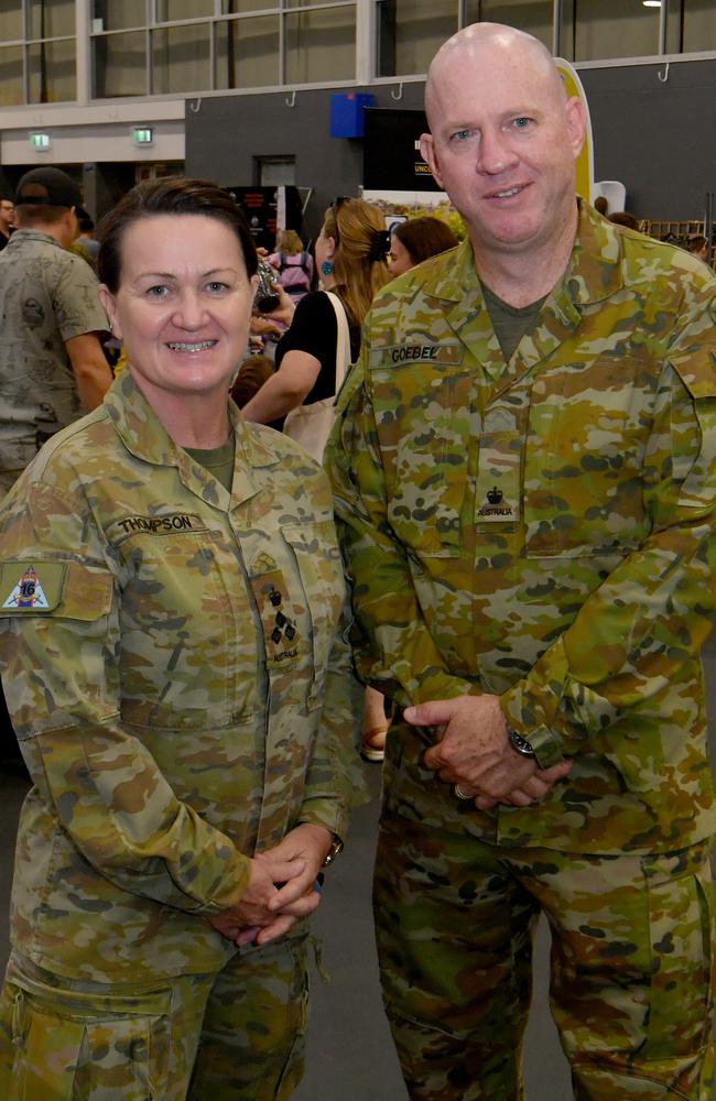 Welcome Expo for Defence families at the Townsville Stadium. Brigadier Fern Thompson and Major Mark Goebel. Picture: Evan Morgan