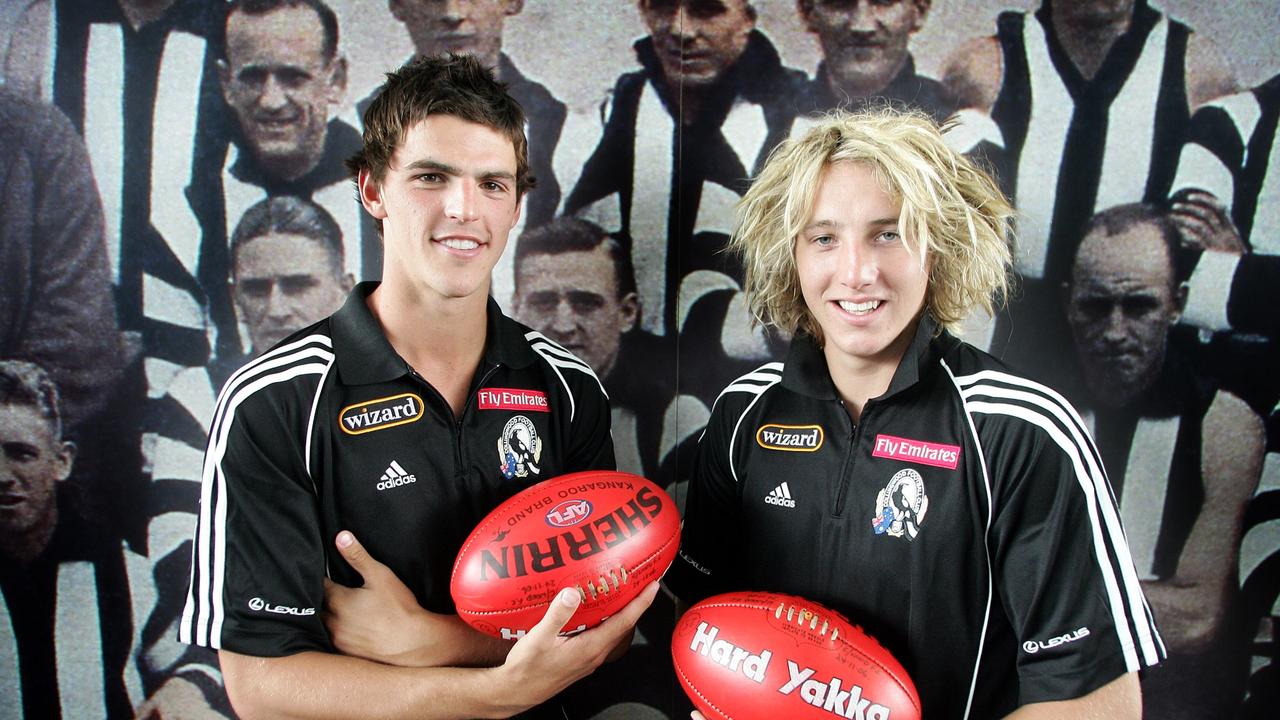 Scott Pendlebury and Dale Thomas after the 2005 National Draft.