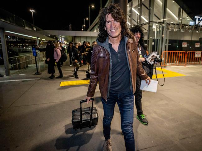 Tommy Thayer upon arrival at Melbourne Airport to begin the Australian leg of the End of the Road Tour. Picture: Jake Nowakowski
