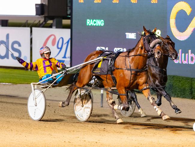 Catch A Wave and Kate Gath a runner in Saturday night's The Eureka race at Menangle Park.