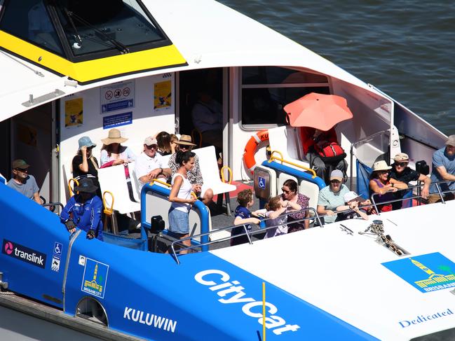 MAROON MOMENT: Generic picture of people out enjoying the Brisbane River - Maroon Moment  - Passengers enjoying a ride on the CityCat Brisbane 30th August 2024 Picture David Clark