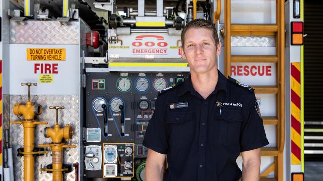 Queensland Fire and Emergency Services senior firefighter Justin Tyson. Picture: Dominika Lis