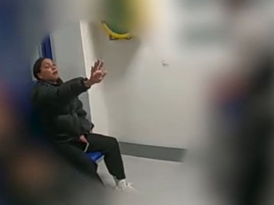 Body cam vision of Sam Kerr being interviewed in a London police station facing charges of “racially aggravated harassment”.