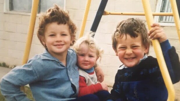 Brad Skinner as child with his brother and sister. Picture: Supplied.