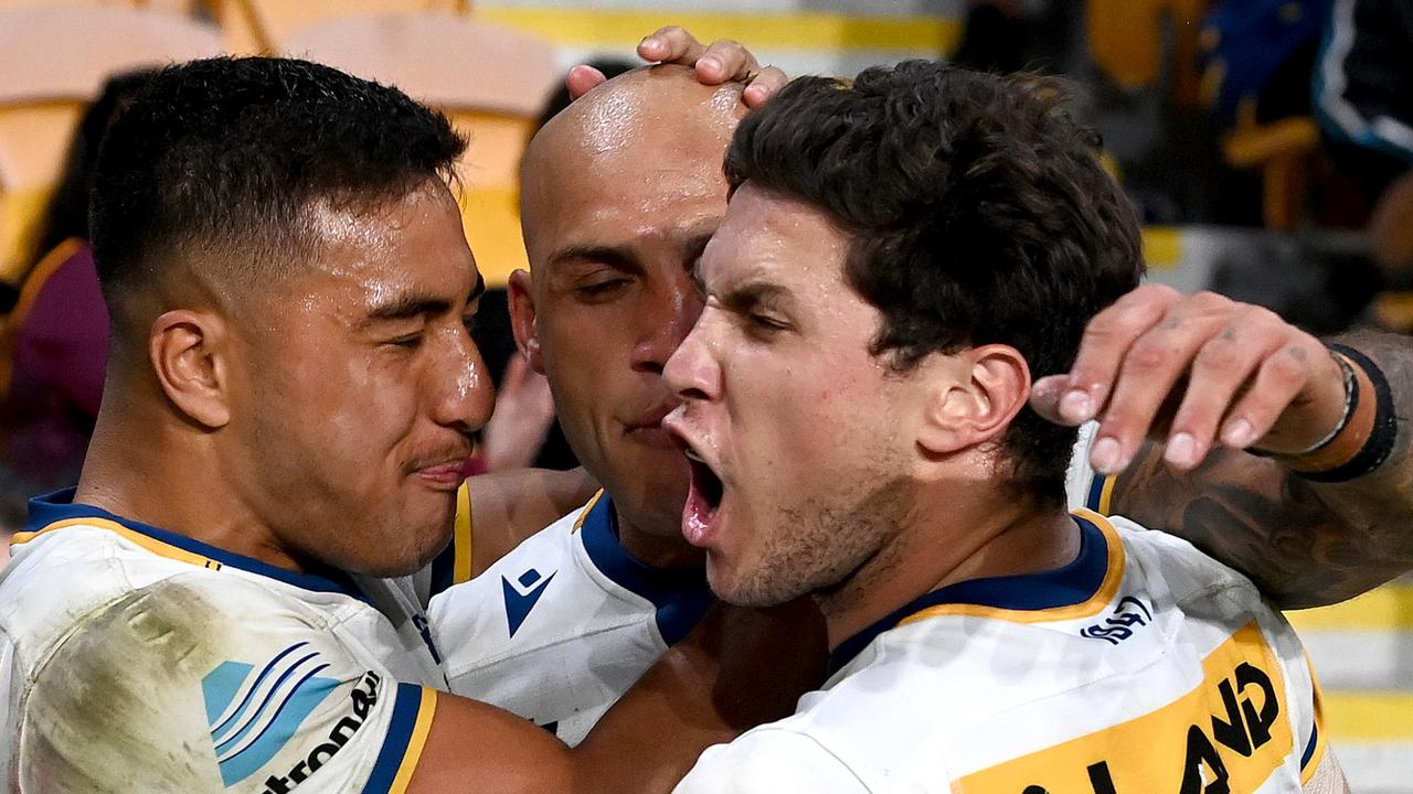 The Eels produced a shock win over the Storm. (Photo by Bradley Kanaris/Getty Images)
