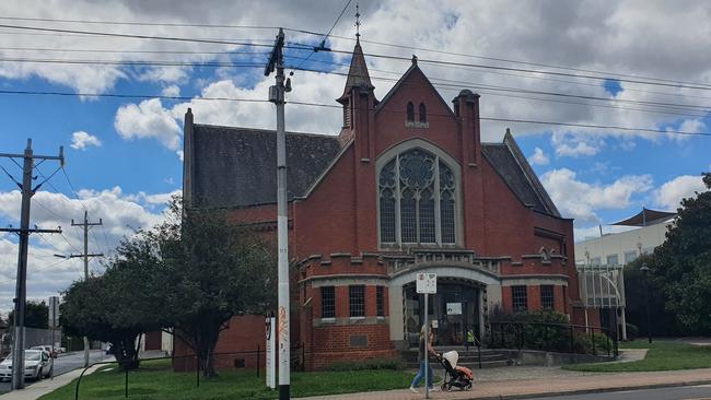 Bellwether booth the Elsternwick Uniting church hall. Picture: Lucy Callander