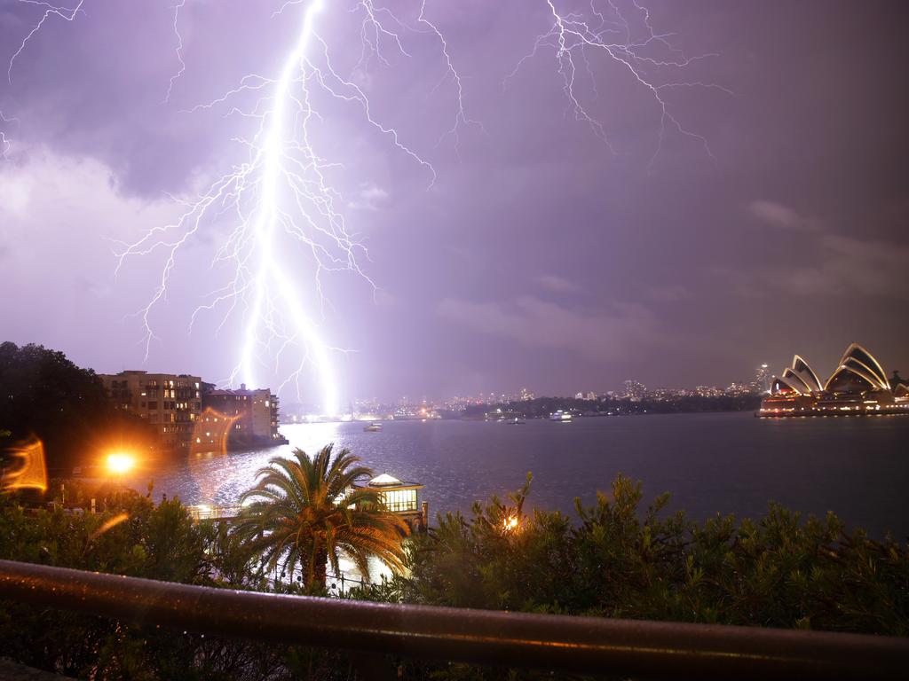 Photographer Christian Gilles snapped this amazing photo of the lightning in Sydney last night. Picture: Christian Gilles