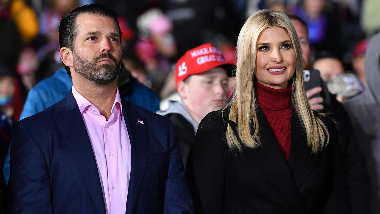 A new book claims Ivanka Trump – pictured with brother Donald Jnr – did not believe the 2020 election had been stolen. Picture: Mandel Ngan/AFP