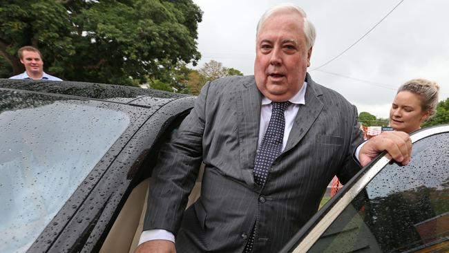 Clive Palmer made his first public appearance on Tuesday since his nickel refinery went into administration. Picture: Lyndon Mechielsen