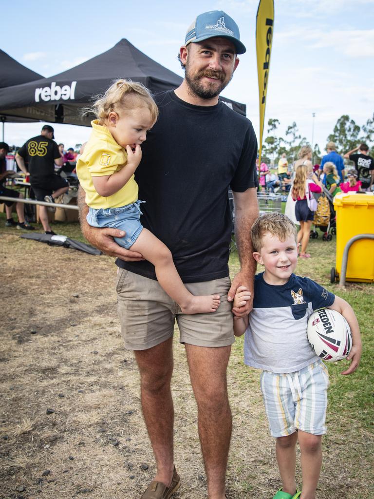 Anthony Watts with kids Layla and Archie Watts.