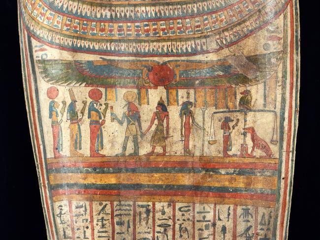 Detail from priest Hor’s outer coffin. Picture: Supplied