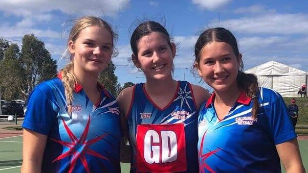 Hannah Ward, Lauren Cartwright and Leisl Bekker from the Gympie and District Netball Association.