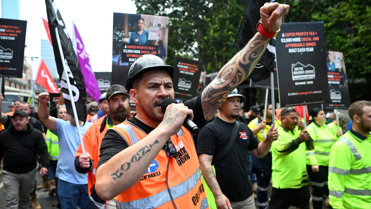 CFMEU workers want to see a ban on all engineered stone products. Picture: Dan Peled / NCA NewsWire