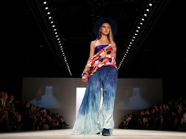 A model wears the final product by Carley Rose the Label. Picture: AAP Image/Dan Himbrechts.