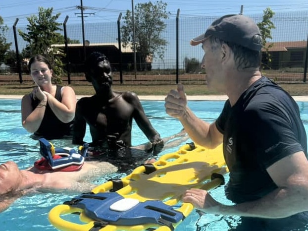 The Y Australia's Northern Territory aquatic programs director, Rob West, travelled to Wadeye in early October to train up a new batch of local lifeguards. Picture: Facebook/ Remote Pools Project