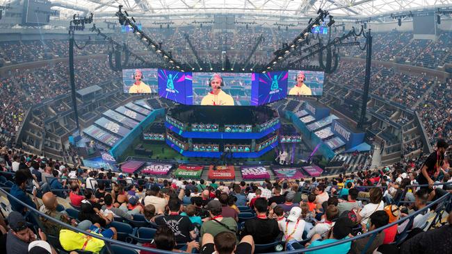 Crowds at the 2019 Fortnite World Cup finals at Arthur Ashe Stadium in New York. Picture: AFP