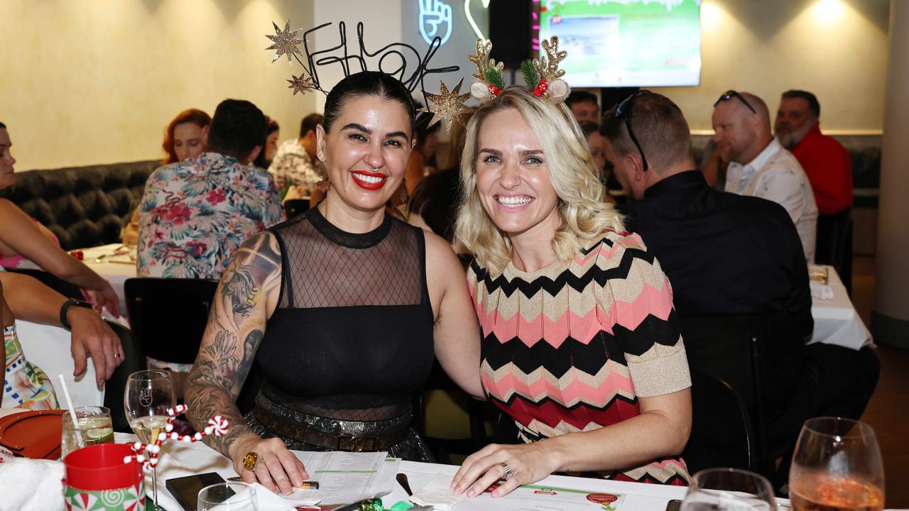 Fern Newcombe and Maddi Wright at the Trinity Advisory fundraising lunch at Little Sister restaurant. Picture: Brendan Radke