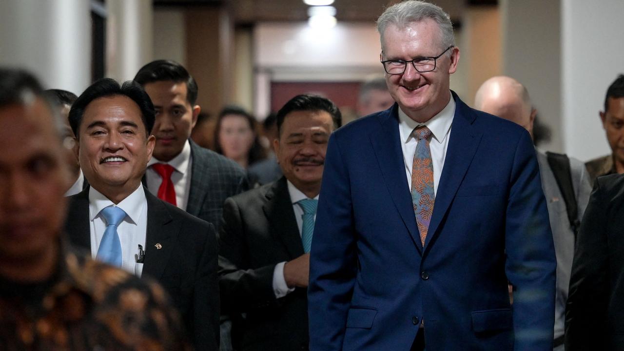 Home Affairs Minister Tony Burke was in Jakarta to meet with his Indonesian counterpart to discuss the return of the Bali Nine. (Photo by Bay Ismoyo / AFP)