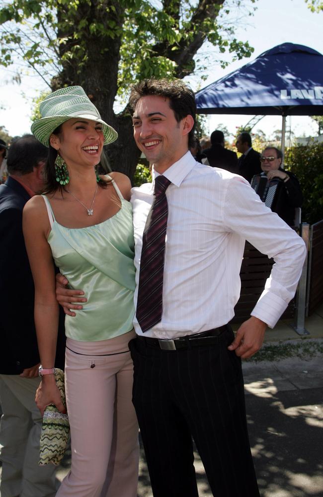 Danny Raco and Gabrielle Richens at Derby Day 2004. Picture: Gregg Porteous