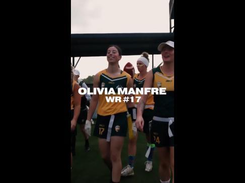 Aussie flag football star Olivia Manfre 