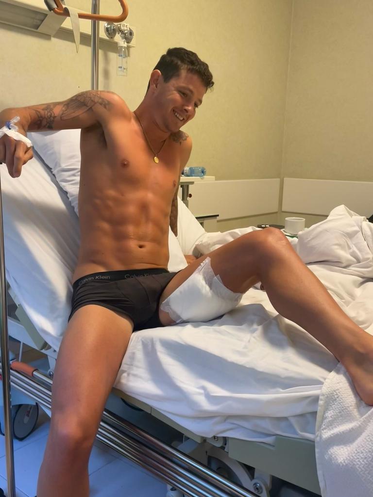 Adelaide triathlete Jed Radbone has had to call quits early on his competitive season in Europe after winding up in hospital from a venomous spider bite Picture: Instagram