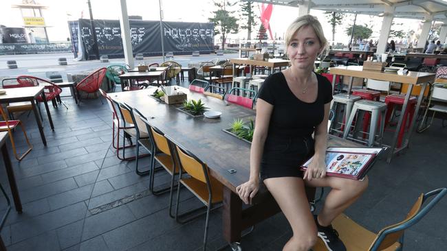 Mercedes Frenger, 31, assistant manager of Gringo Loco Cantina with her empty restaurant and bar, Picture: Lyndon Mechielsen