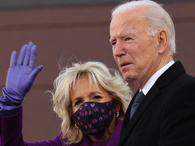 Jill and Joe Biden farewell Delaware. Picture: AFP