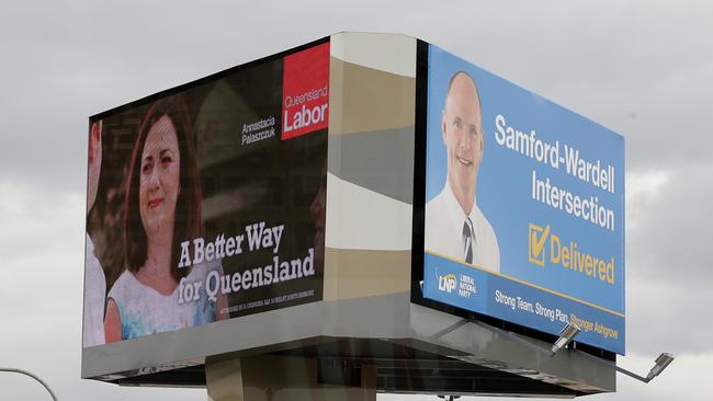 Election signage on Samford-Wardell intersection. Picture: Adam Head