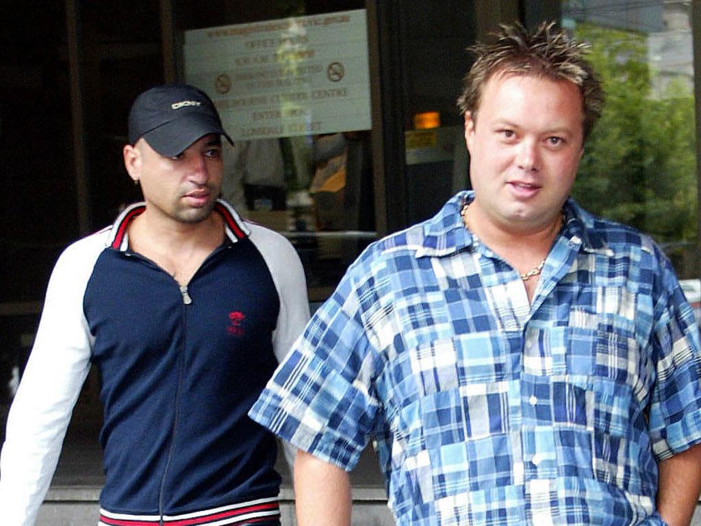 Carl Williams with bodyguard Andrew “Benji” Veniamin in February 2004.