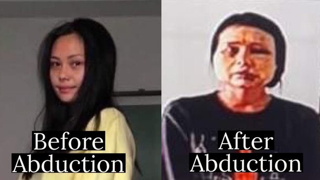 The young woman before and after her arrest In Yangon.