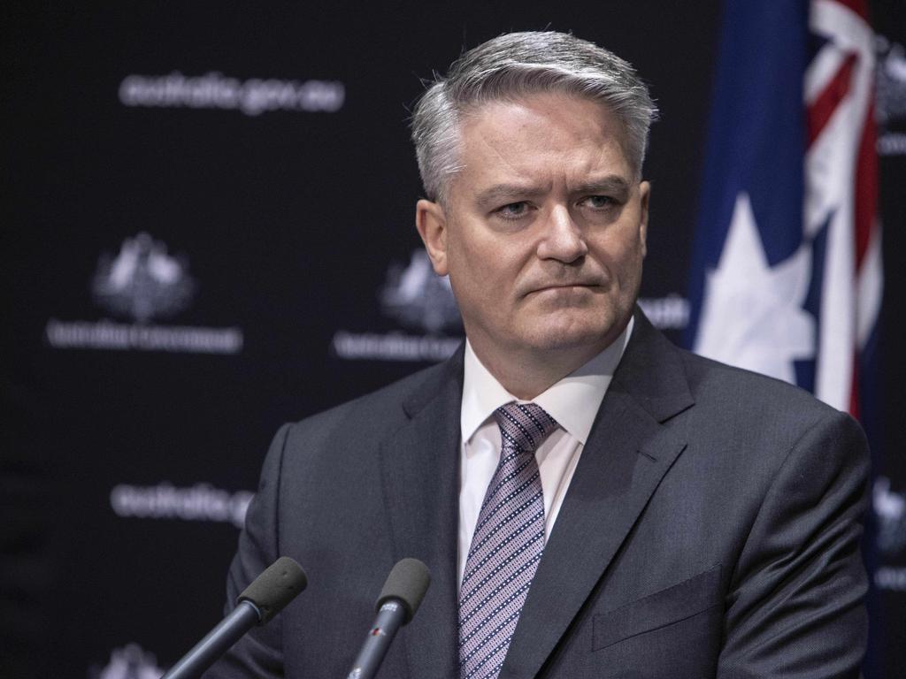 Finance Minister Mathias Cormann refused to comment on Clive Palmer’s High Court challenge against the WA Government’s hard border. Picture: NCA NewsWire/Gary Ramage